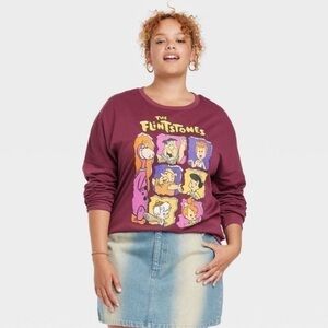 NWT Flintstones Maroon Sweatshirt